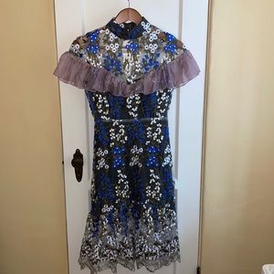 Gorgeous floral embroidered dress with ruffles